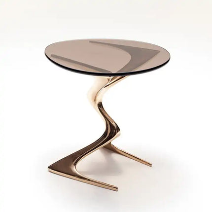 Luxury Stainless Steel Electroplated Fiberglass Side table for Living Room Sculpture Carved with Strong Uv Protection