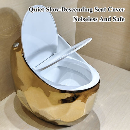 White Ceramic Golden Fram Toilet Dual Flush Extended Integrated Structure Floor Lavatory Toilet Hotel Sanitary Toilet