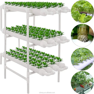 Hydroponics Nft System with 36/54/72/108 Holes Kits,Vertical Hydroponic Growing Systems PVC Tube Plant Vegetables