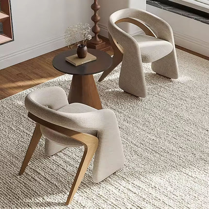 Soft Fabric Padded Seat Paired with Robust Solid Wood Dining Chair a Perfect Choice for Living Room Offering Durable Structure