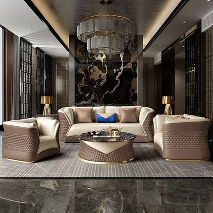 Light Luxury Modern Luxury Sofa Living Room Furniture Leather Sofa Living Room Combination Sofa Set