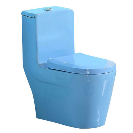 Western Bathroom One-Piece Kids Toilet Commode Yellow Color Elongated Bowl Dual-Flush Floor Mounted Ceramic S-Trap Home Use