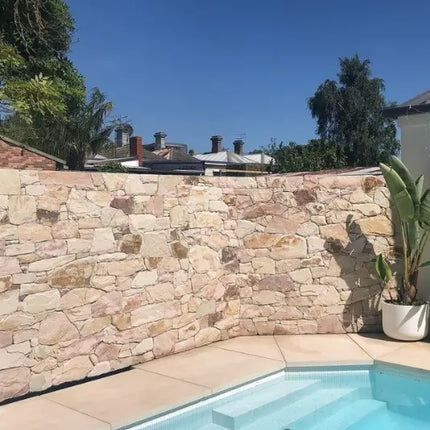 Natural Sandstone Exterior Stone Wall Cladding For Feature Walls And Retaining Wall