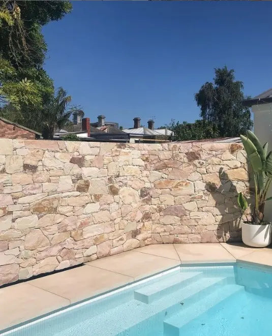 Natural Sandstone Exterior Stone Wall Cladding For Feature Walls And Retaining Wall