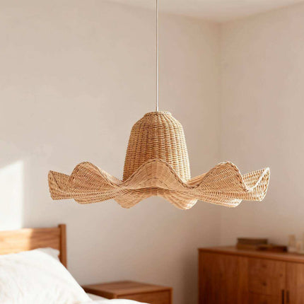 Rattan Flower Ceiling Lamp Modern Home Living Room Kitchen Island Lighting Design Hotel Decorative Lampshade