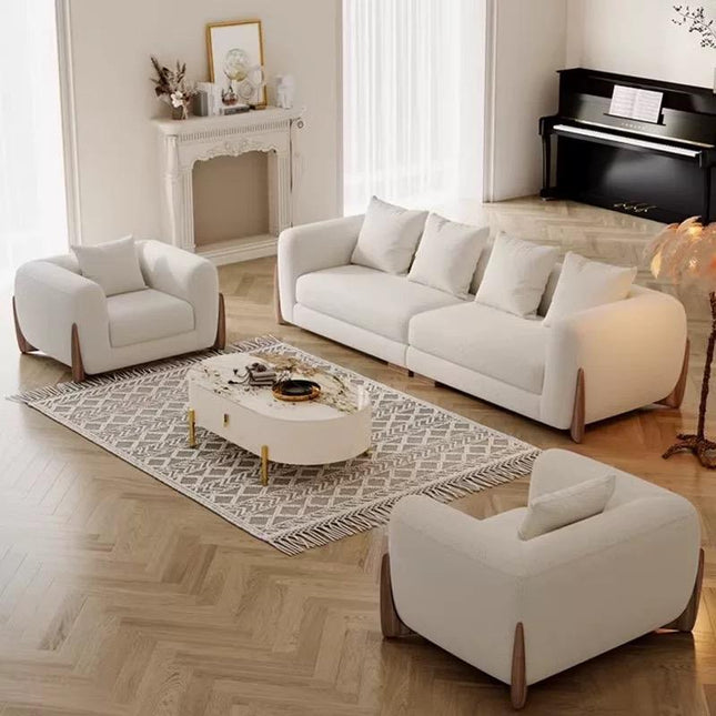 Modern Design Modular Velvet Sofa Set with Wooden Legs Custom Beautiful Living Room Sectional for Hotels and Villas