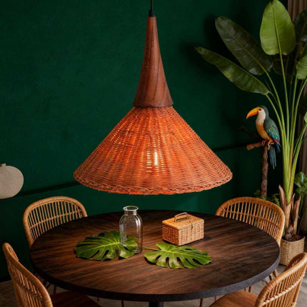 Wabi-sabi Style Rattan Chandelier Modern Restaurant Kitchen bar Decoration Island Living Room Bedroom Hanging LED Pendant Lamp