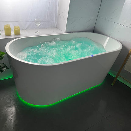 Light Luxury Modern Freestanding Acrylic Bathtub 60 Inch 135cm Soaking Tub with Drainer for Hotel Use