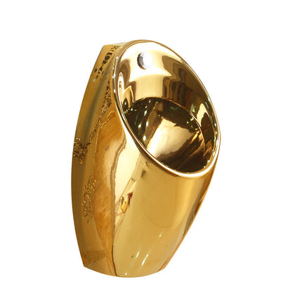 Luxury Sanitary Wares Plated Ceramic Auto Flush Sensor Gold and Silver Color Pissing Urinal for Hotel
