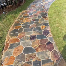 Load image into Gallery viewer, 30x30 Outdoor road octagon hexagonal natural flagstone paving stones slate
