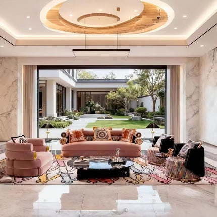 Light Luxury Modern Genuine Leather Three Seat Sofa for Living Room