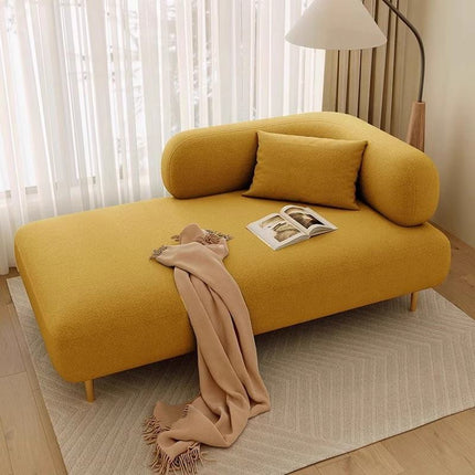 Modern Scandinavian Simple Cream Single Chaise Longue Bean Bag Sofa for Living Room Bedroom Balcony Lounge Chair for Modern