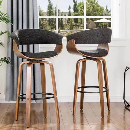 New Modern Industrial Dining Kitchen Cafe Chairs Backrest Restaurant Industrial Bar Wood Stool