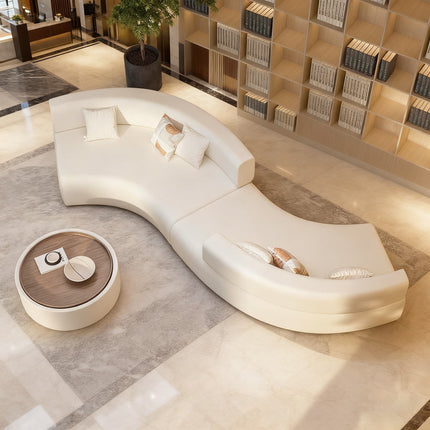 Hotel Beauty Salon Office Lobby Waiting Area Reception Sofa Curved Shaped Double-sided S-shaped Sofa Minimalist