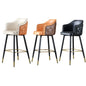 Modern Luxury Tufted Nailed leather Swivel Metal High Chair Bar Stool Chair For Bar Table With Back Rest
