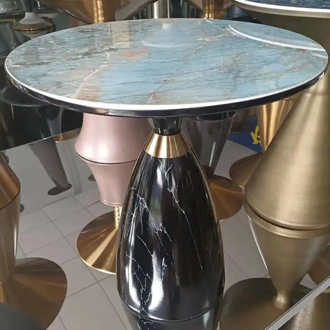 Luxury Modern Blue Marble Top Living Room Side Table