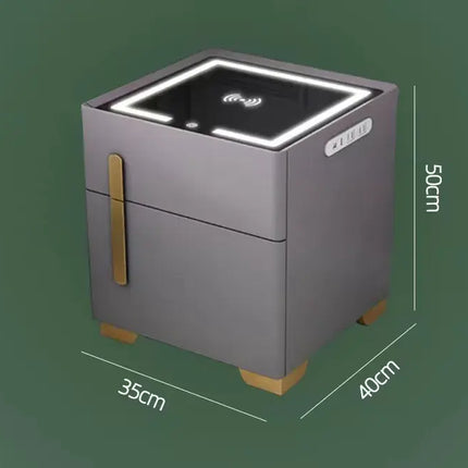 Neuer, moderner Nachttisch mit kabelloser USB-Ladefunktion, multifunktionales Möbelstück für Zuhause, sicherer und intelligenter Nachttisch fürs Schlafzimmer 