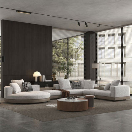 Custom Modular Sofa Bed Set with Sponge Filled Microfiber Leather for Large Families High-End Living Room Bedroom
