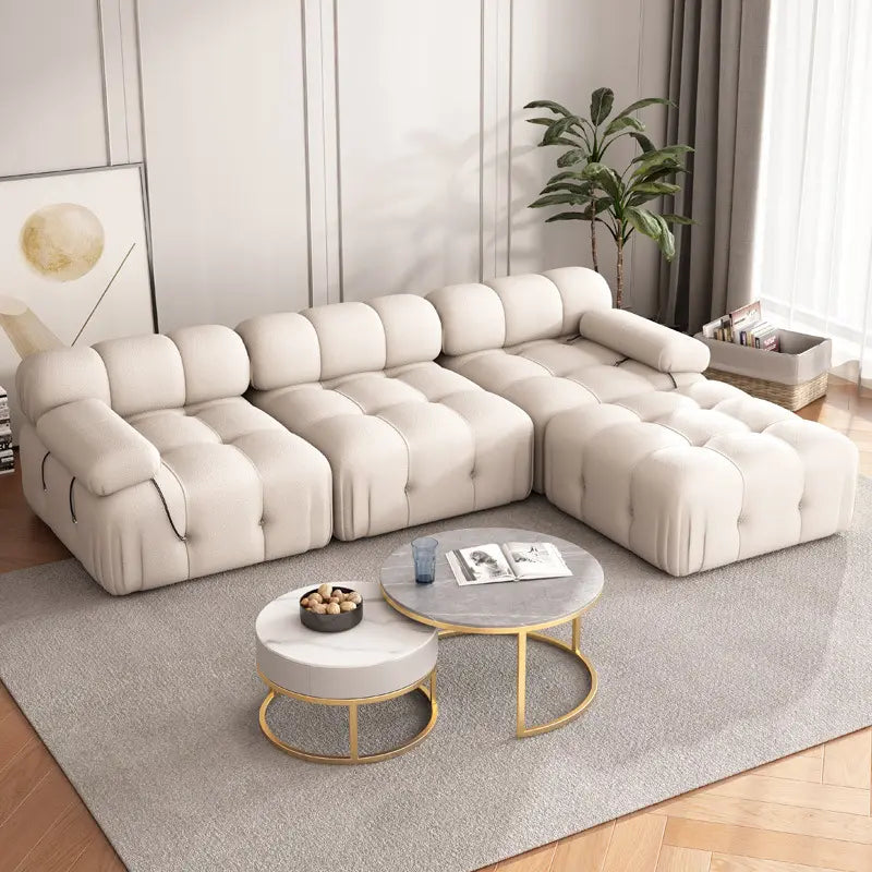 Luxury Modern Style Artistic Velvet Fabric Couch