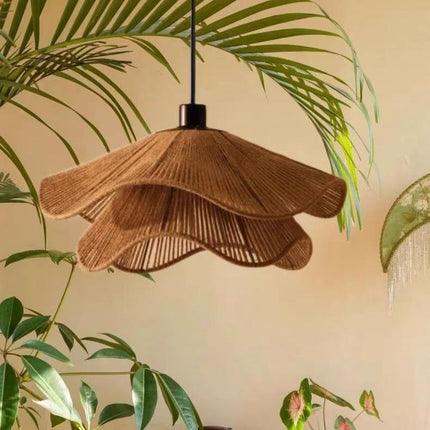 Wabi-Sabi Style Hemp Rope Pendant Lamp, Zen Tea Room, Homestay, Retro Industrial Restaurant, Bedroom, Artistic Weavin