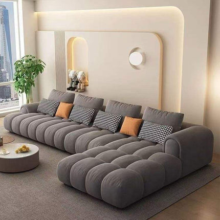 Cream Style Three Seat Sofa Light Luxury Technology Cloth Clouds Living Room Rental House Modern Minimalist Bedroom Sponge