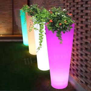 Luminous Colorful Garden Plant Pots Plastic Planter Flower Pot