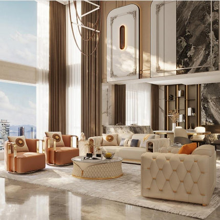 Contemporary High Quality Shiny Gold Stainless Steel Legs Grey Velvet Light Luxury Sectional Sofas Hotel Apartment Mall