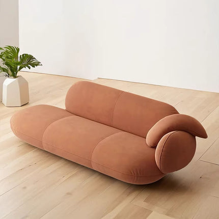 Italian Designer Creative Leisure Sofa Minimal Double Three Small Family Living Room Velvet Fabric Chaise Lounge