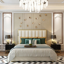 Загрузить изображение в средство просмотра галереи, Luxury Modern Bed Room Set Solid Wood Frame Queen Size Leather

