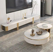 Cargar imagen en el visor de la galería, Nordic simple coffee table Rock plate TV cabinet and coffee table Combination
