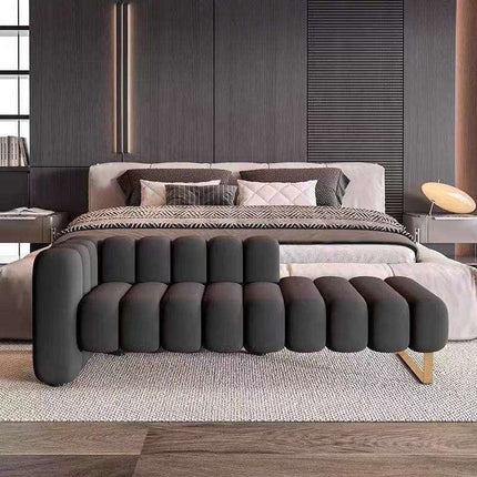 Luxury 2-3 Seater Rectangle Footstool High Quality Velvet Lounge Sofa Long Bench for Hallway Bedroom Living Room