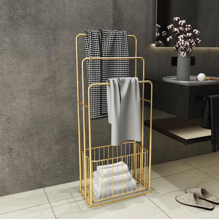 Light Luxury Gold High-Grade Bathroom Towel Rack Simple Modern Floor-to-Ceiling Toilet Rack