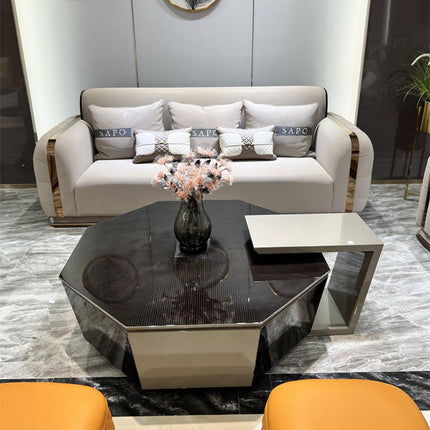 Modern Luxury Living Room Sofa Set New Arrival with PU Leather Cover for Villas Apartments Hotels Living Room Furniture