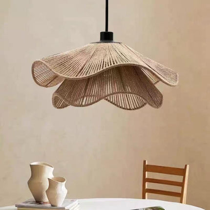 Wabi-Sabi Style Hemp Rope Pendant Lamp, Zen Tea Room, Homestay, Retro Industrial Restaurant, Bedroom, Artistic Weavin