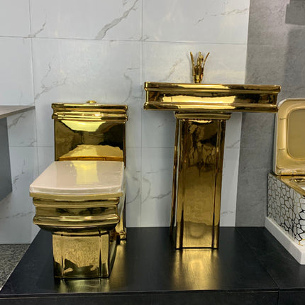 Bathroom Wc One Piece Golden Toilet Seat Toilets Gold Luxury Toilet