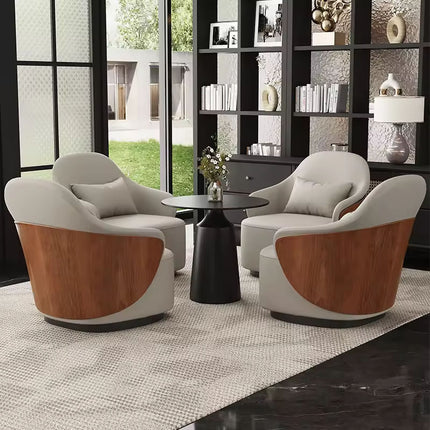 Fashionable Waiting Chair with Plush Upholstery Sturdy Wood Structure for Restaurant Waiting Area