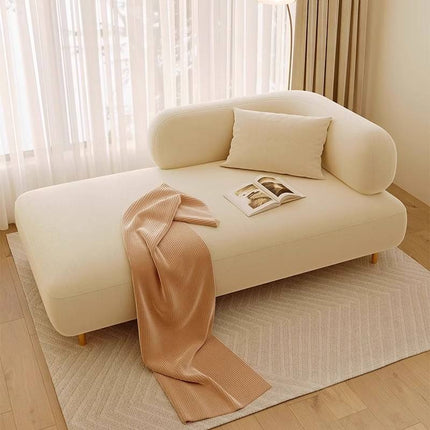 Modern Scandinavian Simple Cream Single Chaise Longue Bean Bag Sofa for Living Room Bedroom Balcony Lounge Chair for Modern