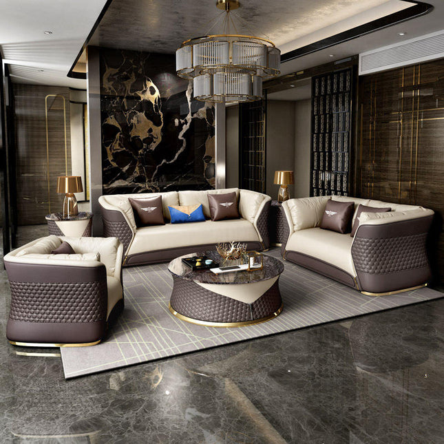 Light Luxury Modern Luxury Sofa Living Room Furniture Leather Sofa Living Room Combination Sofa Set