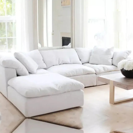 Italian Modern Lounge Suite Sofa Set Living Room White Feather Module