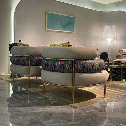 Italian Modern Luxury Sectional Sofa Simple Villa Living Room High-End Furniture Fabric Material Light Luxury Style