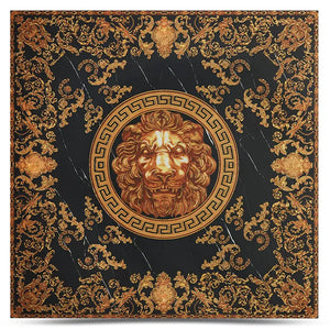 Gold-plated lion ceramic tiles and  luxury tiles for wall and floor black golden