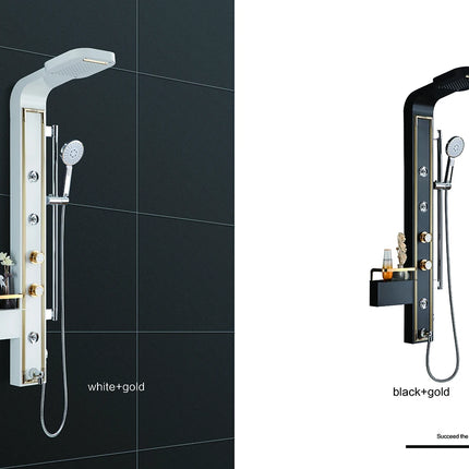 Luxury Modern Style White and Gold Shower Panel