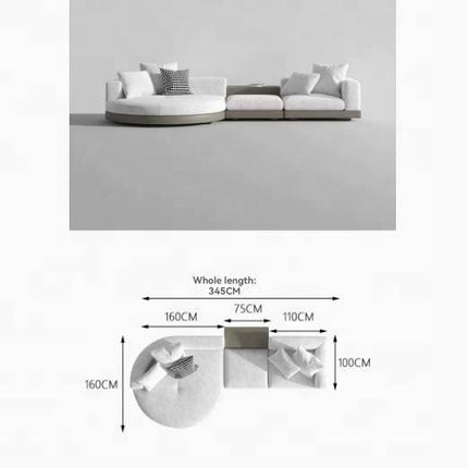 Custom Modular Sofa Bed Set with Sponge Filled Microfiber Leather for Large Families High-End Living Room Bedroom