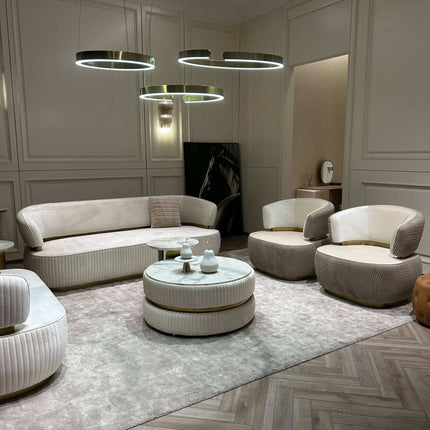 Modern Elegant Villa Living Room Dual Color Cream White Fabric and Grey Fabric Black Modular Sectional Combination Sofa Couch