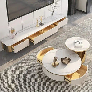 Nordic simple coffee table Rock plate TV cabinet and coffee table Combination