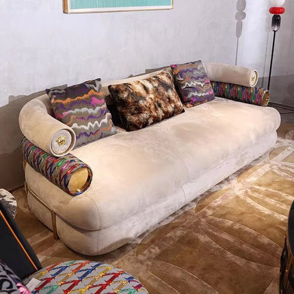 Italian Modern Luxury Sectional Sofa Simple Villa Living Room High-End Furniture Fabric Material Light Luxury Style