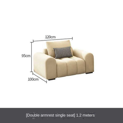 Cream Style Three Seat Sofa Light Luxury Technology Cloth Clouds Living Room Rental House Modern Minimalist Bedroom Sponge