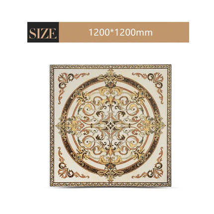 Luxury gold plated carpet tiles for villa hotel golden circle for hall entry and living room puzzle floor tiles polished crystal