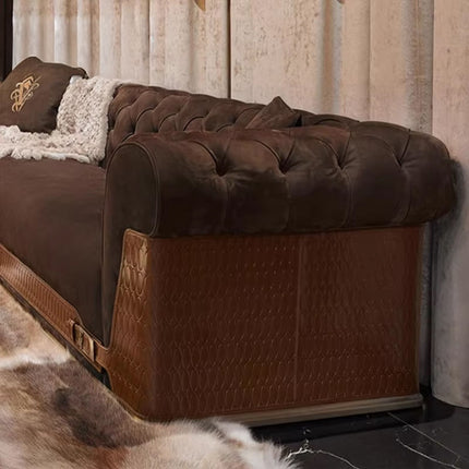 Luxury 3-seater Italian Leather Sofa Set High-end Upholstered Sofa Living Room Available in Fabric Wooden Velvet Polyurethane