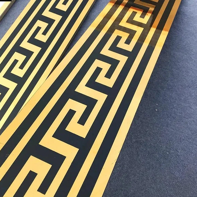 Versace Black and Gold Porcelain Glass tiles 15x60cm Sold per Box